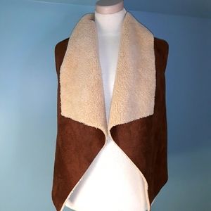 Chaps Sherpa Faux Suede Vest